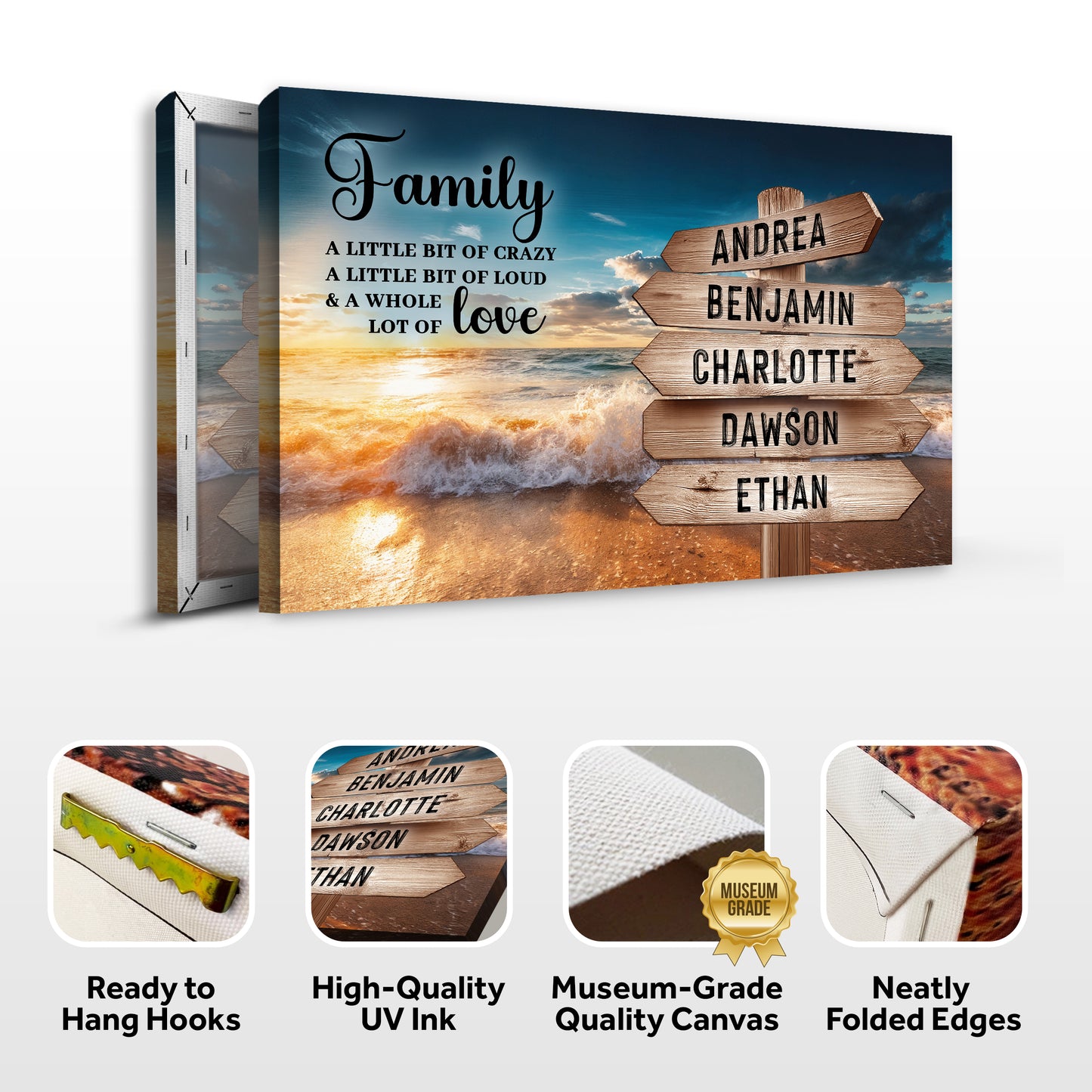 Family Whole Lot Of Love Ocean Sunset Wall Sign