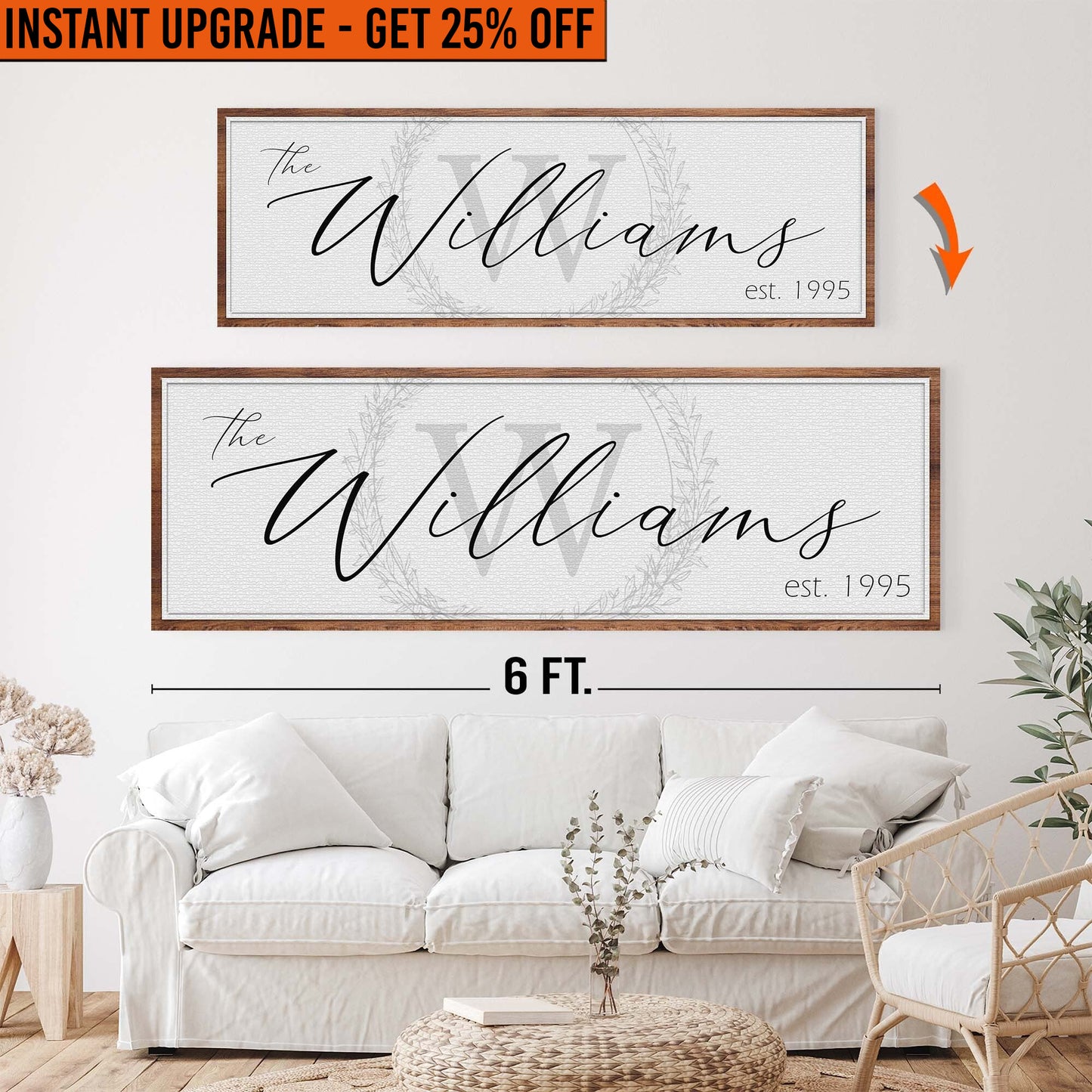 Upgrade Your 20x60 Inches 'Family Sign' Canvas To 24x72 Inches