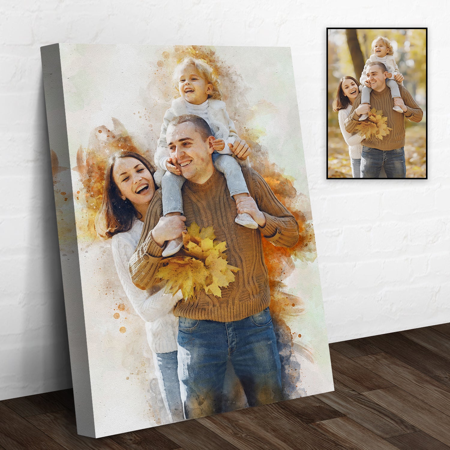 Custom Family Watercolor Portrait  - Image by Tailored Canvases