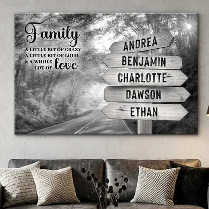 Family Whole Lot Of Love Grey Autumn Road Wall Sign