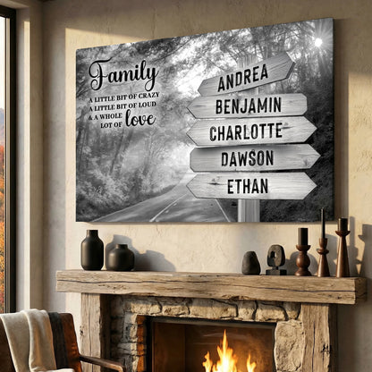 Family Whole Lot Of Love Grey Autumn Road Wall Sign