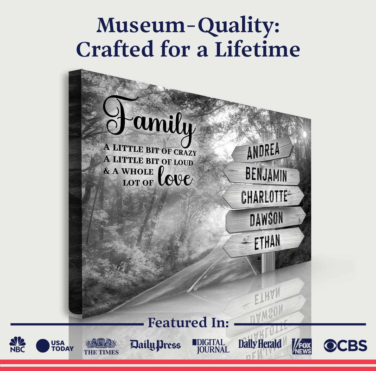 Family Whole Lot Of Love Grey Autumn Road Wall Sign
