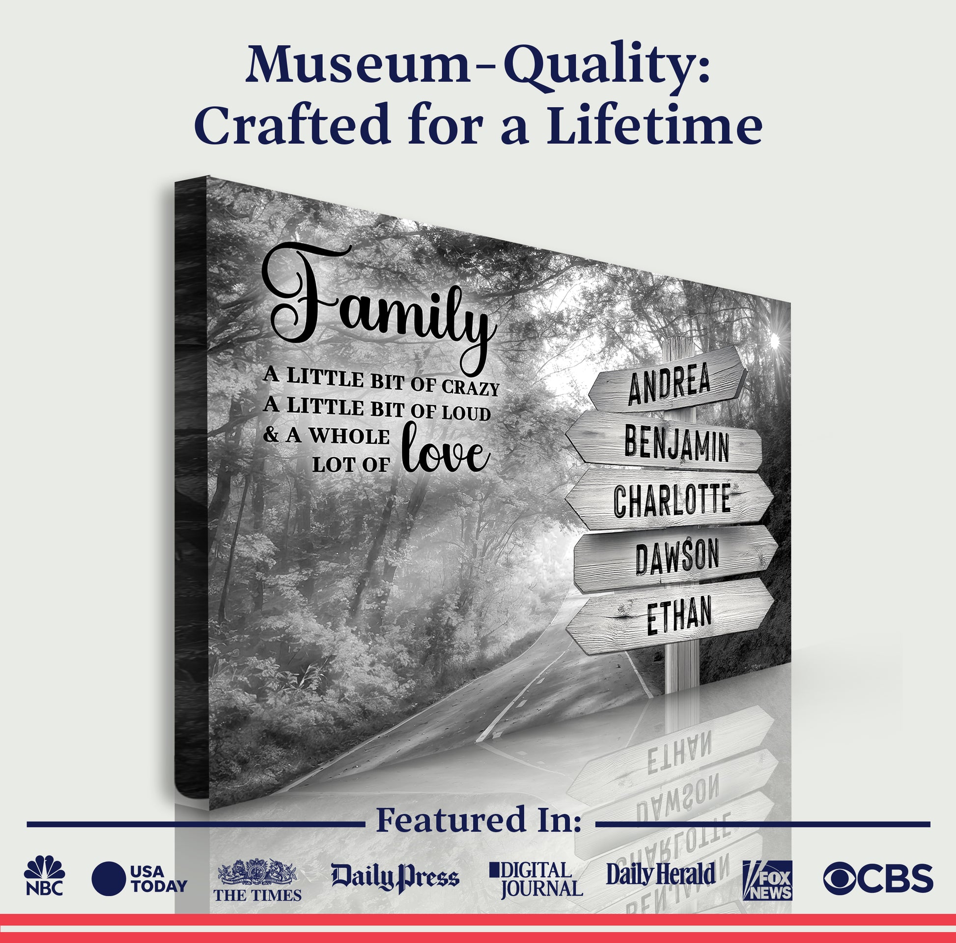 Family Whole Lot Of Love Grey Autumn Road Wall Sign
