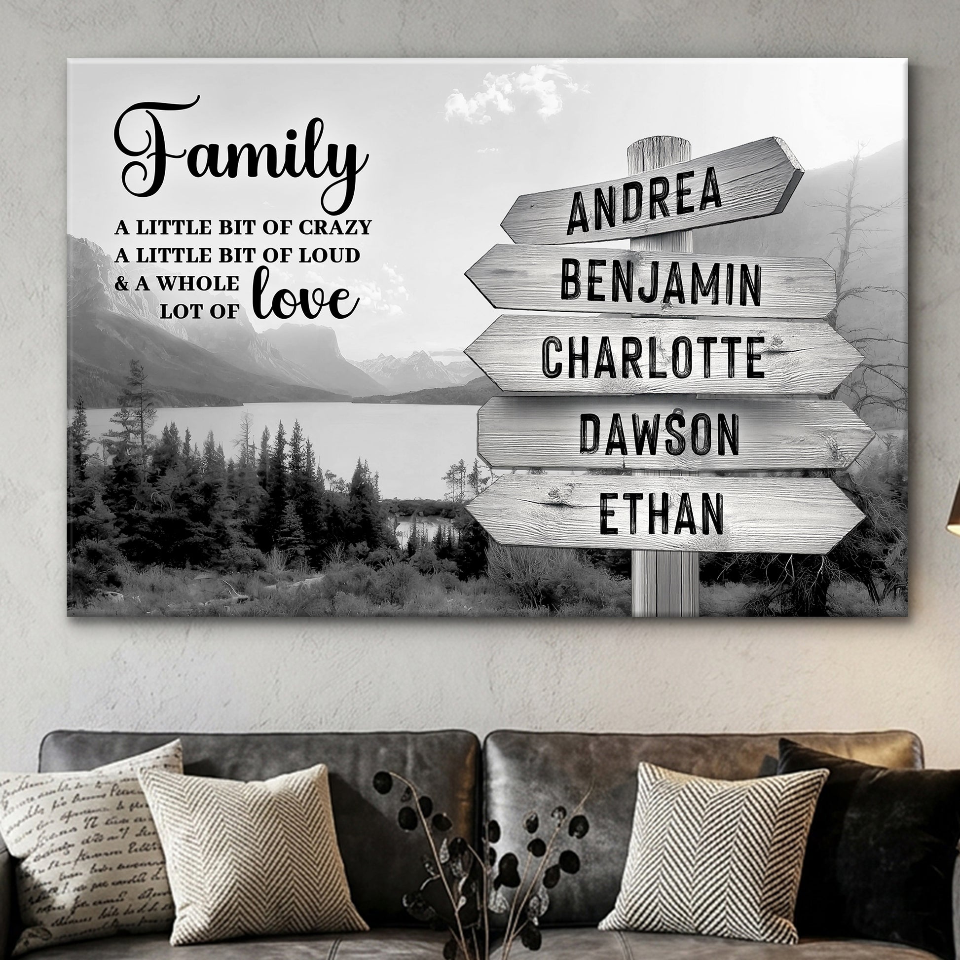 Family Whole Lot Of Love Grey Mountain Wall Sign