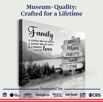 Family Whole Lot Of Love Grey Mountain Wall Sign