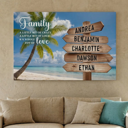 Family Whole Lot Of Love Tropical Ocean Wall Sign