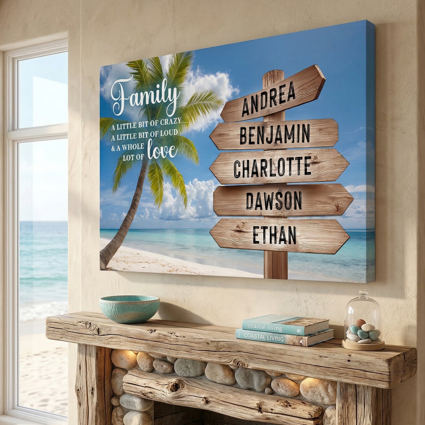 Family Whole Lot Of Love Tropical Ocean Wall Sign
