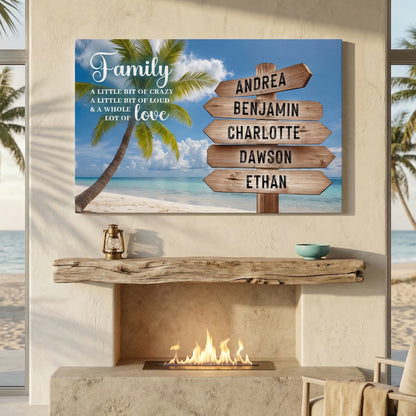 Family Whole Lot Of Love Tropical Ocean Wall Sign