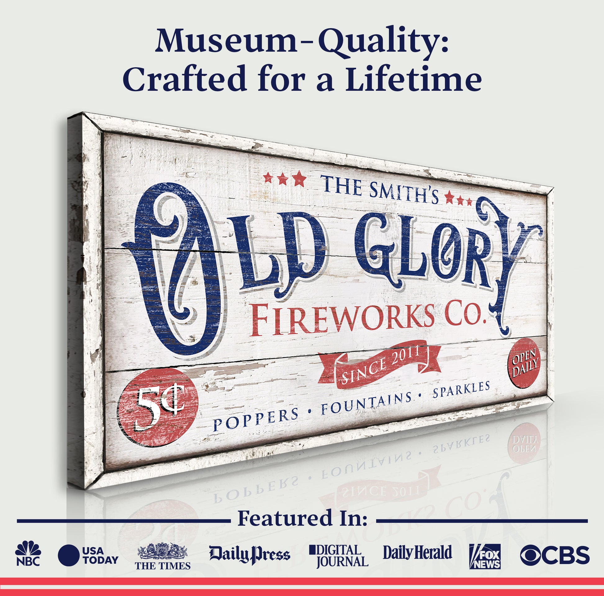 Personalized Old Glory Firework Co Sign Quality - Image by Tailored Canvases