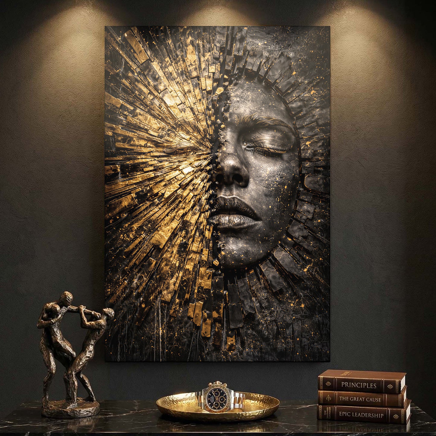 Fragmented Golden Face