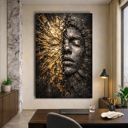 Fragmented Golden Face