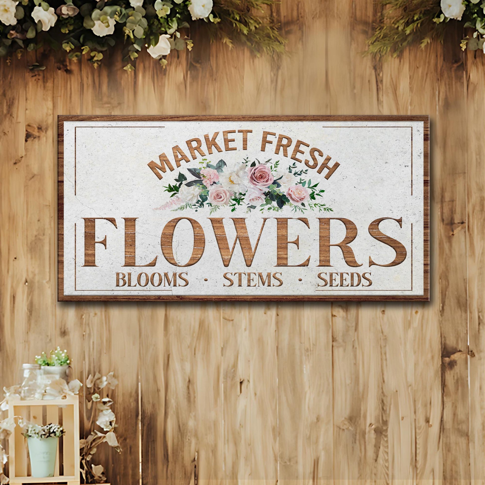 Fresh Flower Market Sign II Style 1 - Image by Tailored Canvases