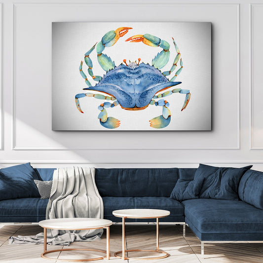 Crab Watercolor Canvas Wall Art IV