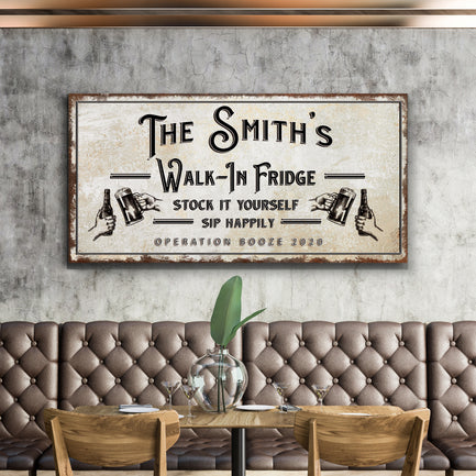 Walk-In Fridge Stock It Yourself Bar Sign