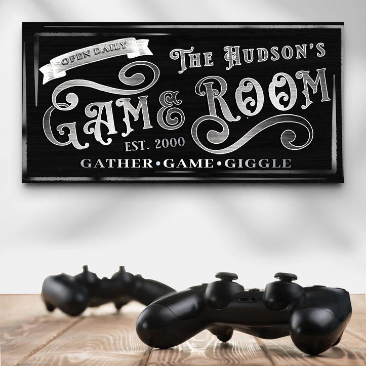 Personalized Game Room Sign II Style 1 - Image by Tailored Canvases