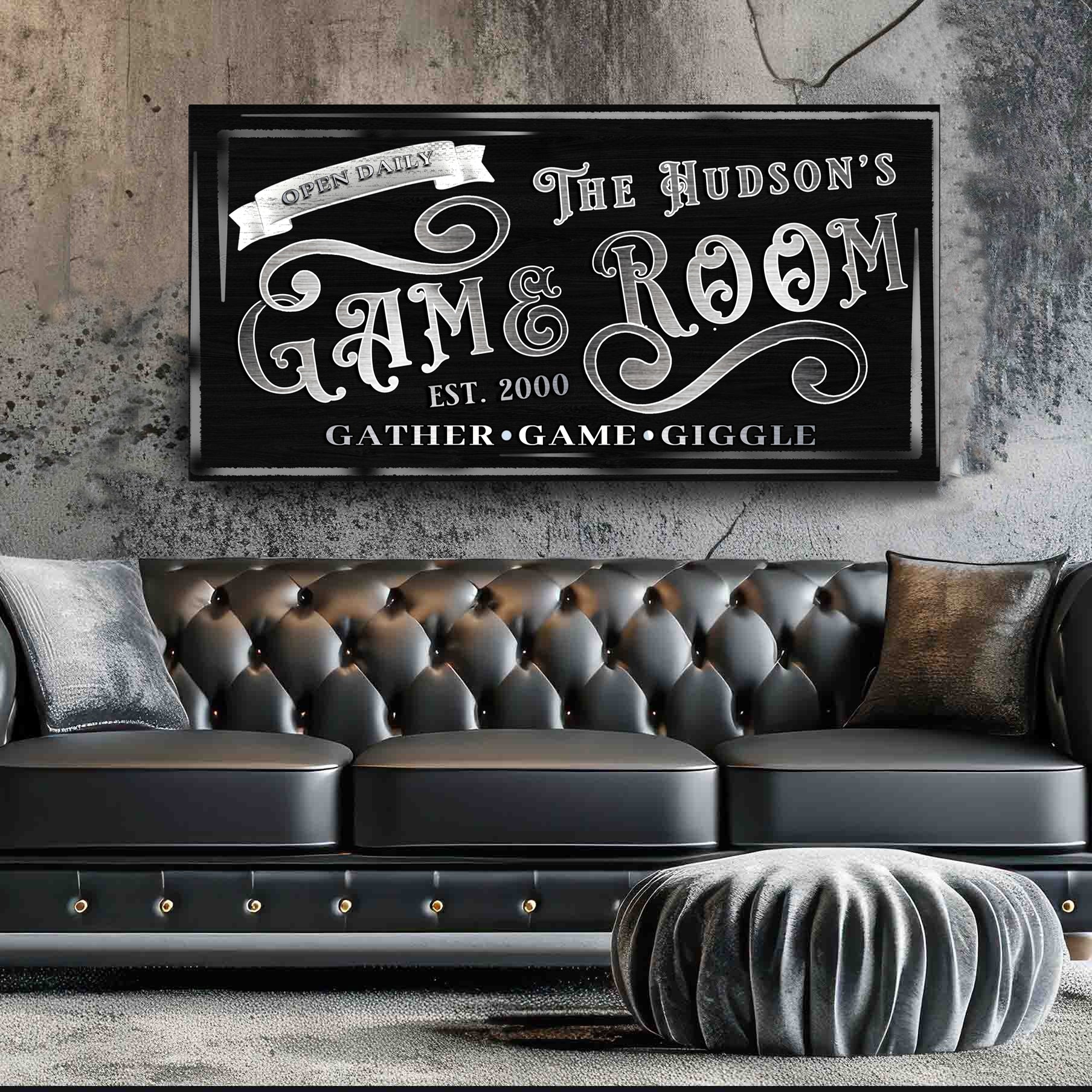 Personalized Game Room Sign II Style 2 - Image by Tailored Canvases