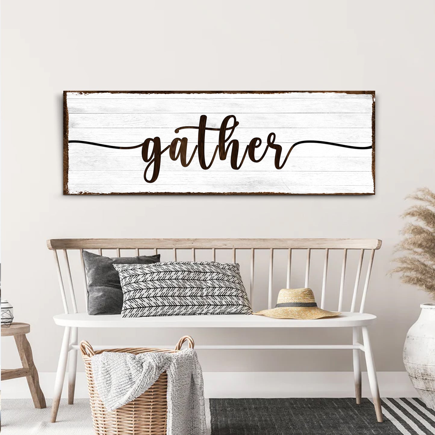 Gather Wall Art Sign II Style 2 - Image by Tailored Canvases