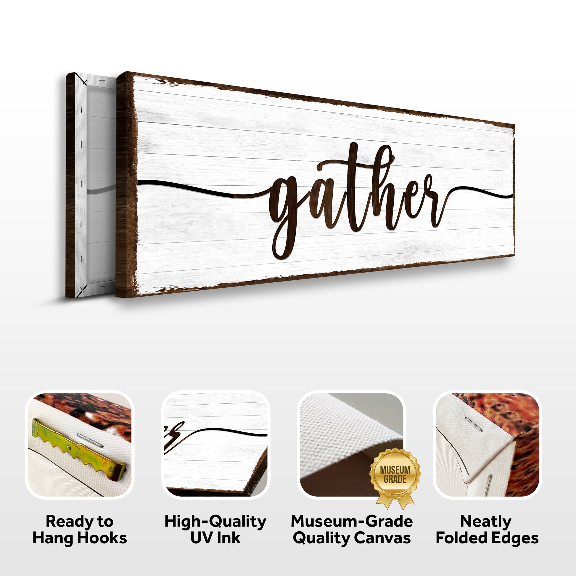 Gather Wall Art Sign II Specs - Image by Tailored Canvases