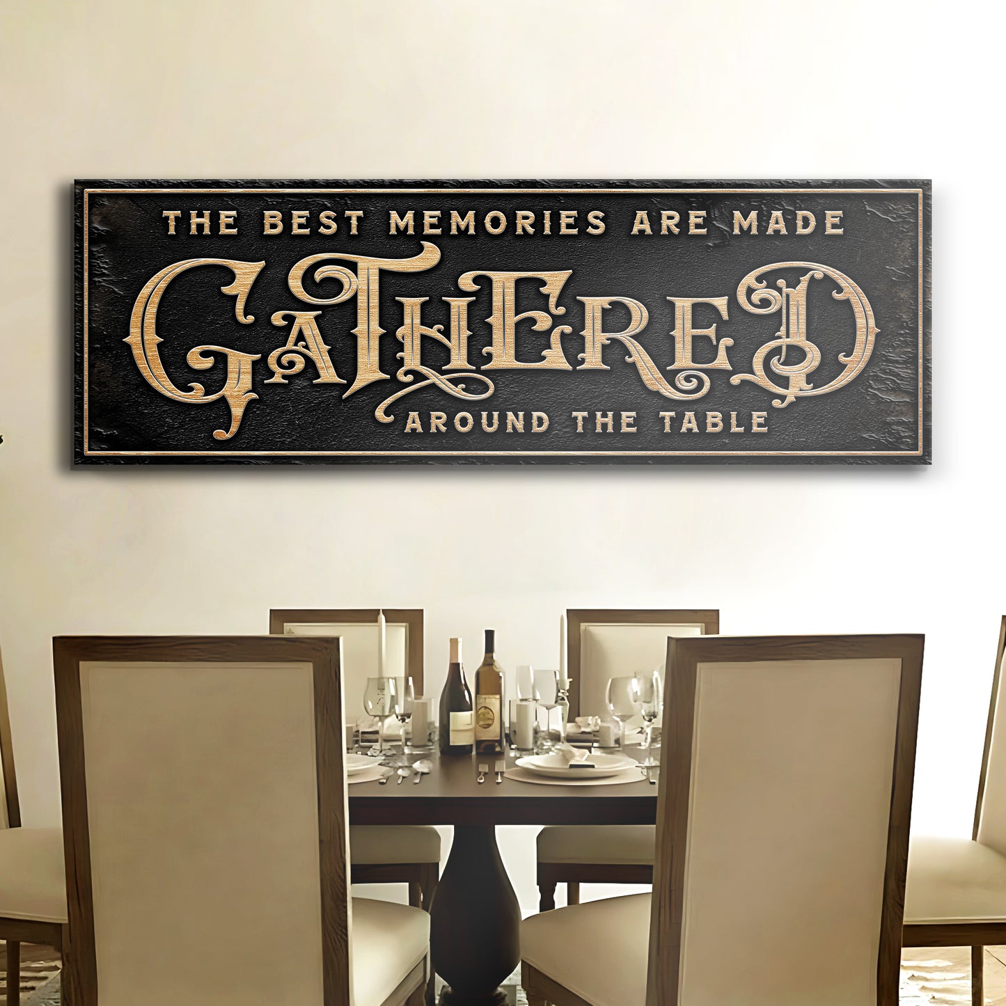 Gathered Around Table Sign  - Image by Tailored Canvases