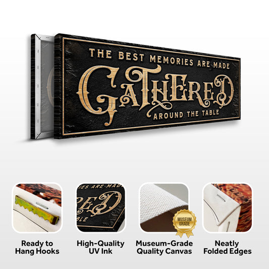 Gathered Around Table Sign Specs - Image by Tailored Canvases