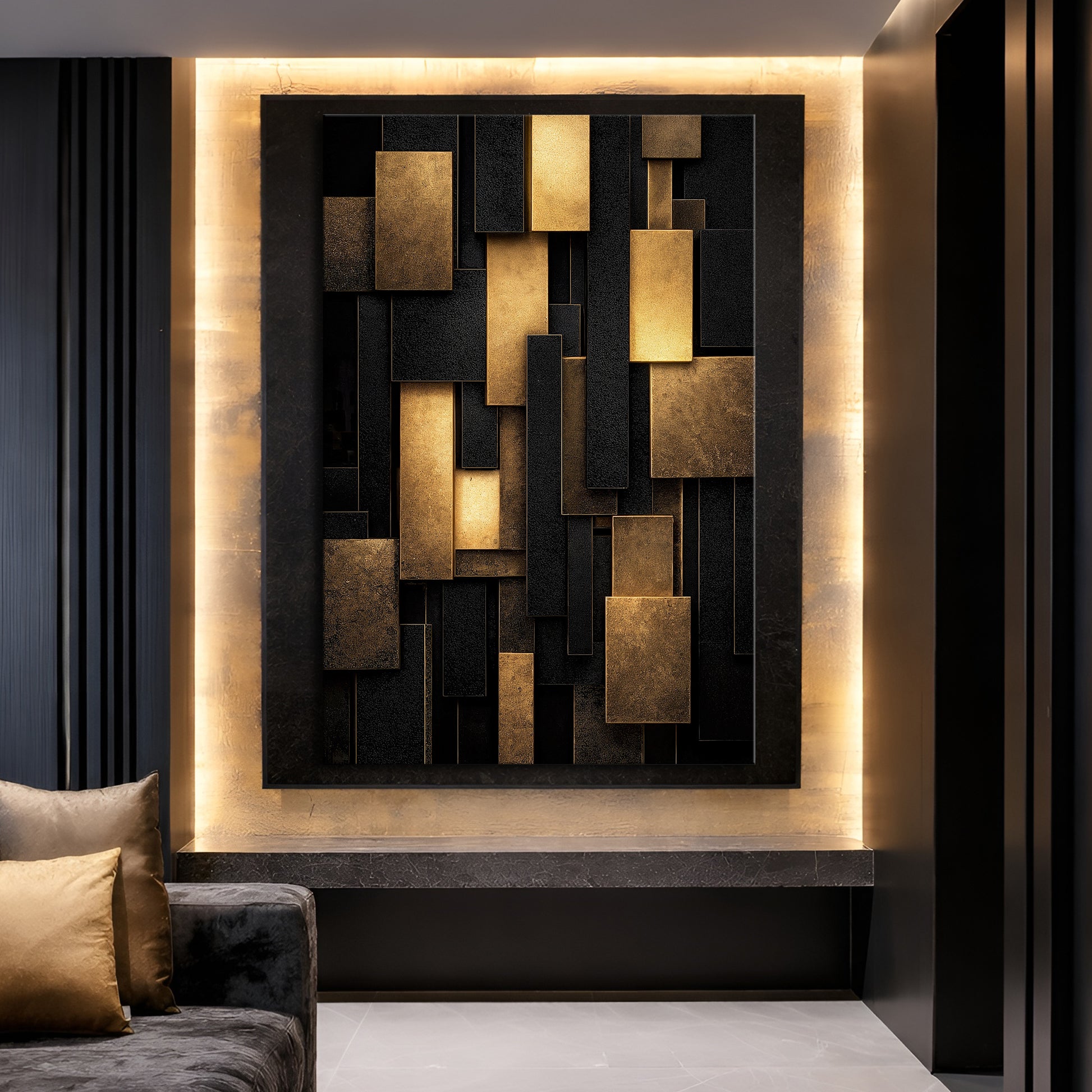 Black & Gold Geometric Blocks