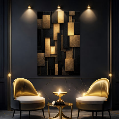 Black & Gold Geometric Blocks