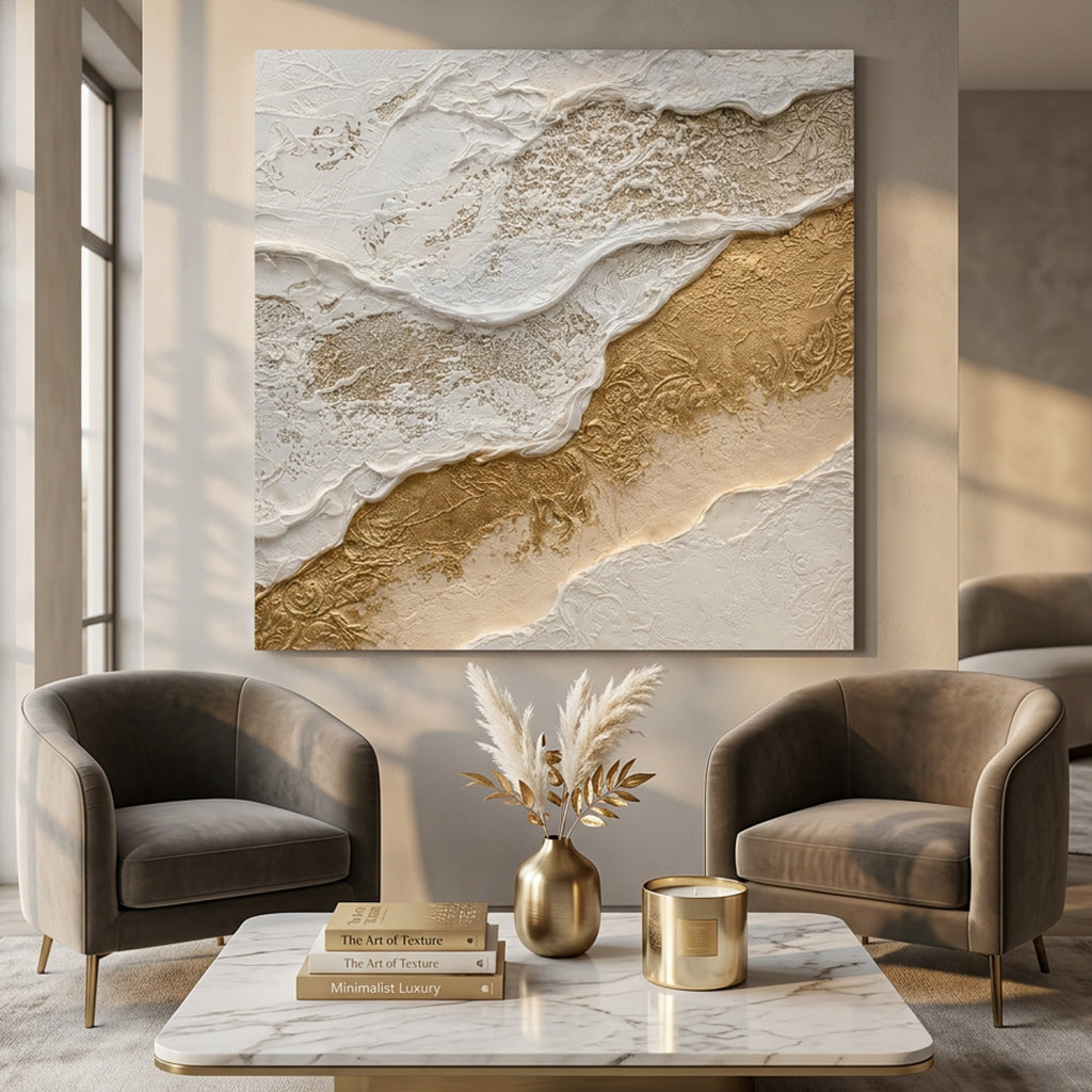 Gilded Tides Relief Wall Art