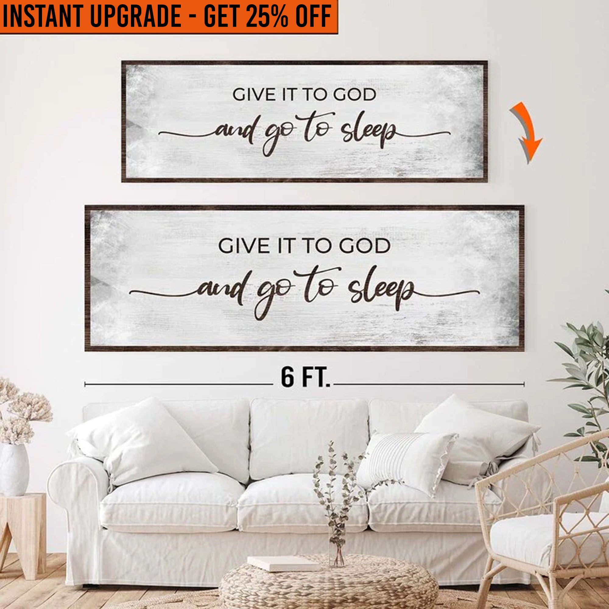 Upgrade Your 20x60 Inches 'Give It To God And Go To Sleep Sign III' Ca