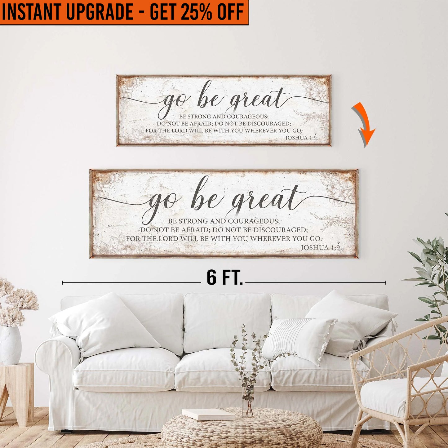 Upgrade Your 48x16 Inches 'Go Be Great' To 60x20 Inches Canvas