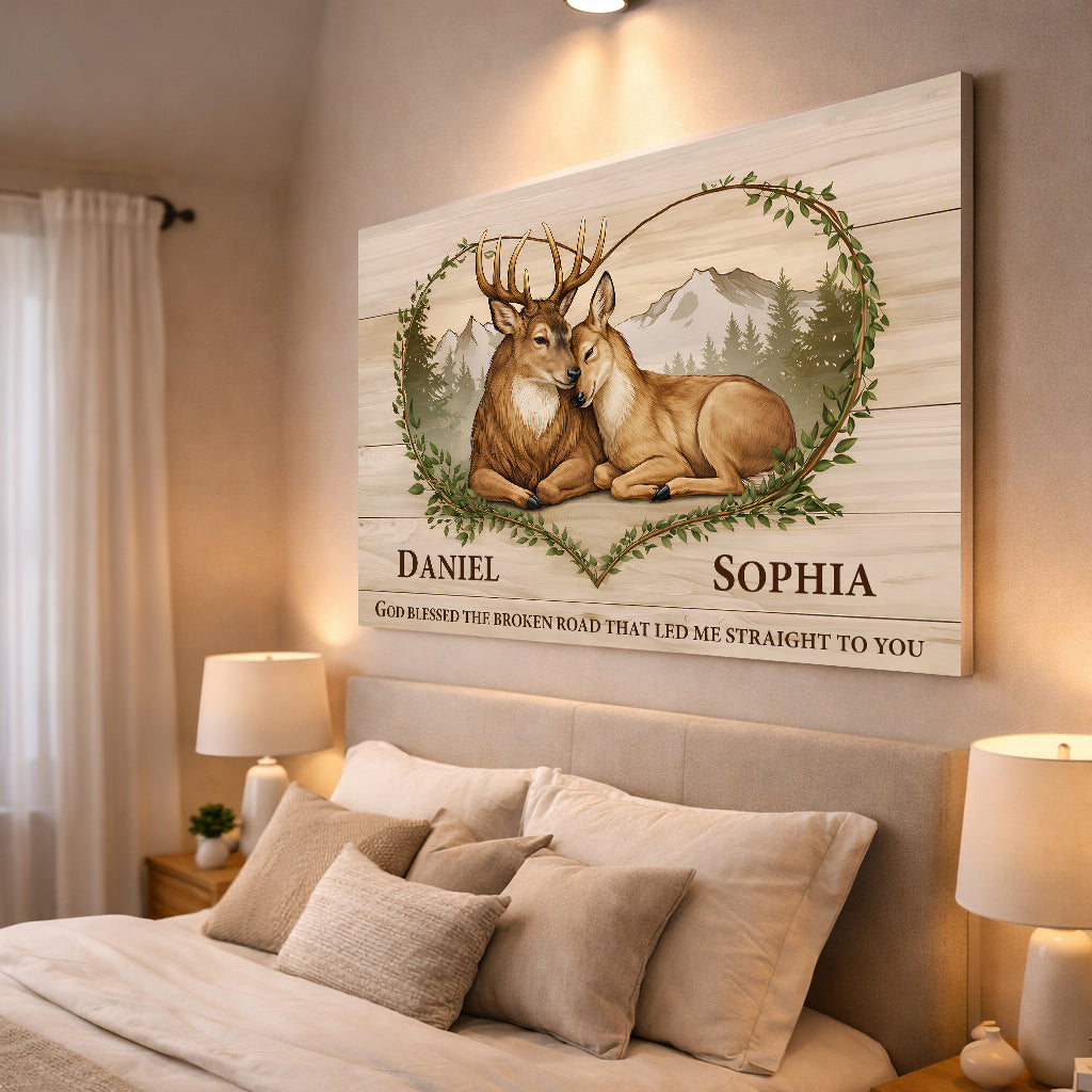 God Bless the Broken Road That Led Me to You Deer Sign