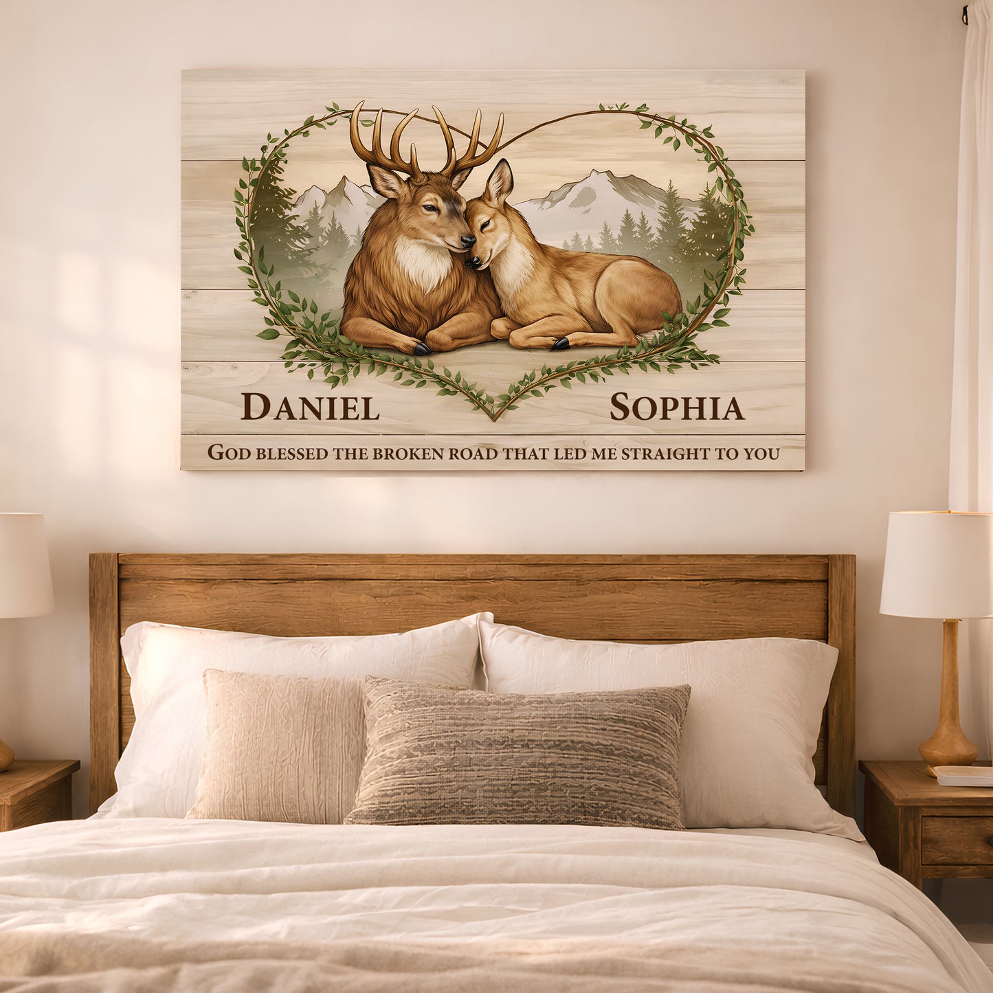 God Bless the Broken Road That Led Me to You Deer Sign