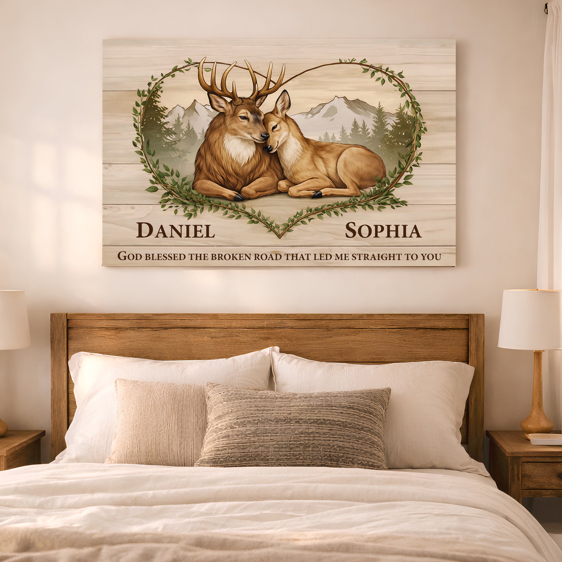 God Bless the Broken Road That Led Me to You Deer Sign
