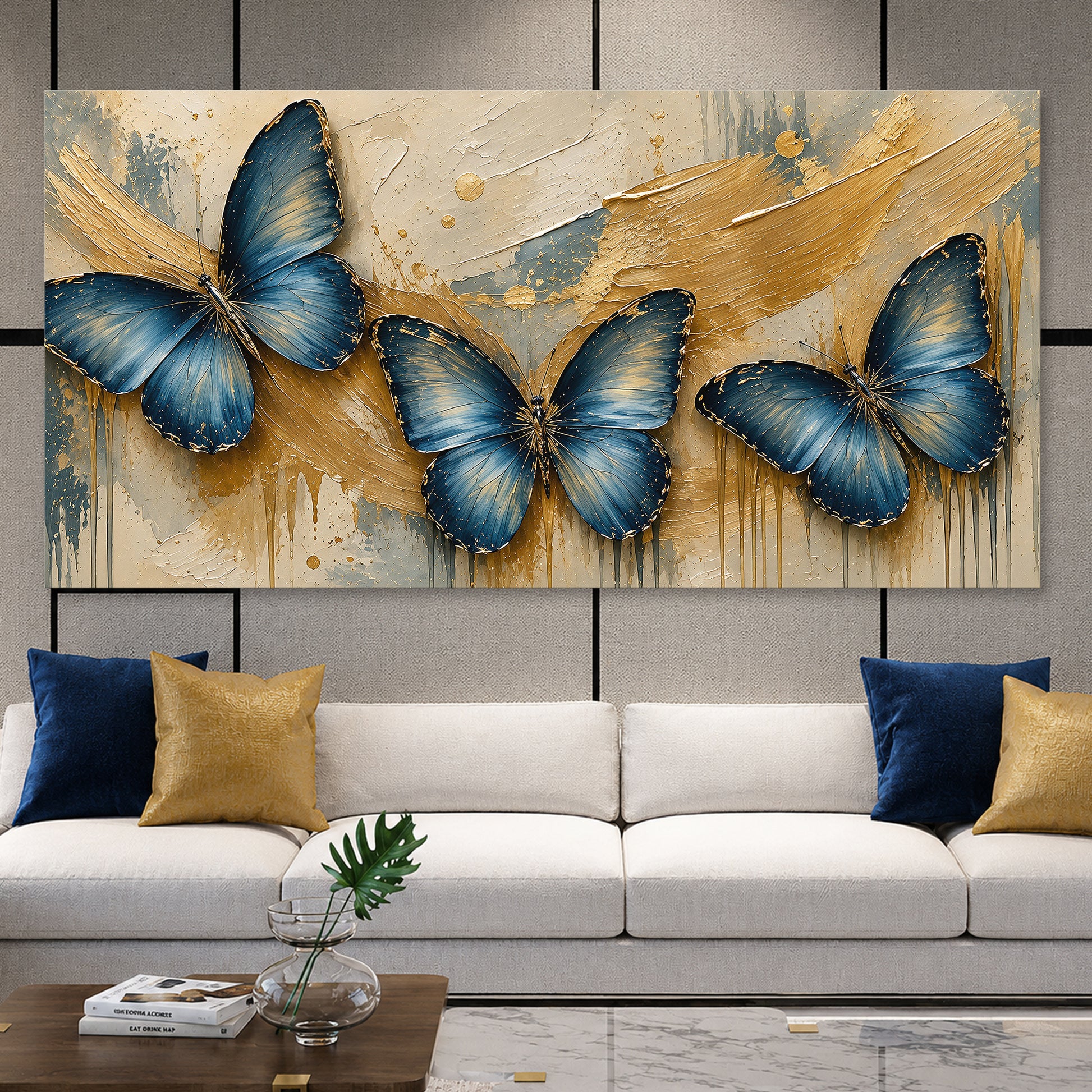 Golden Blue Butterflies
