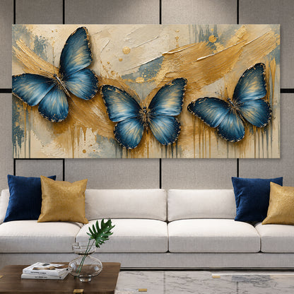 Golden Blue Butterflies
