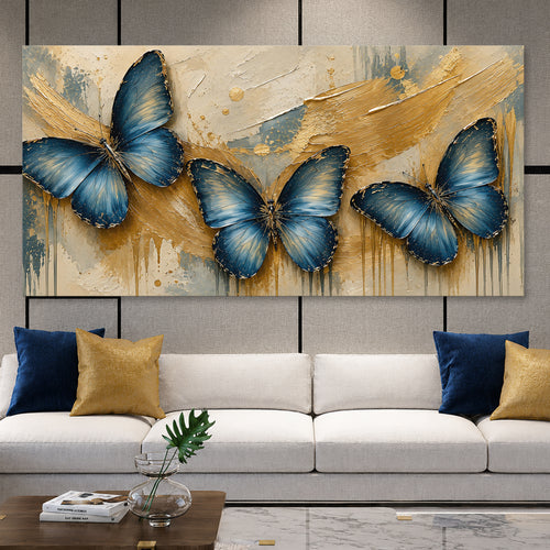 Golden Blue Butterflies