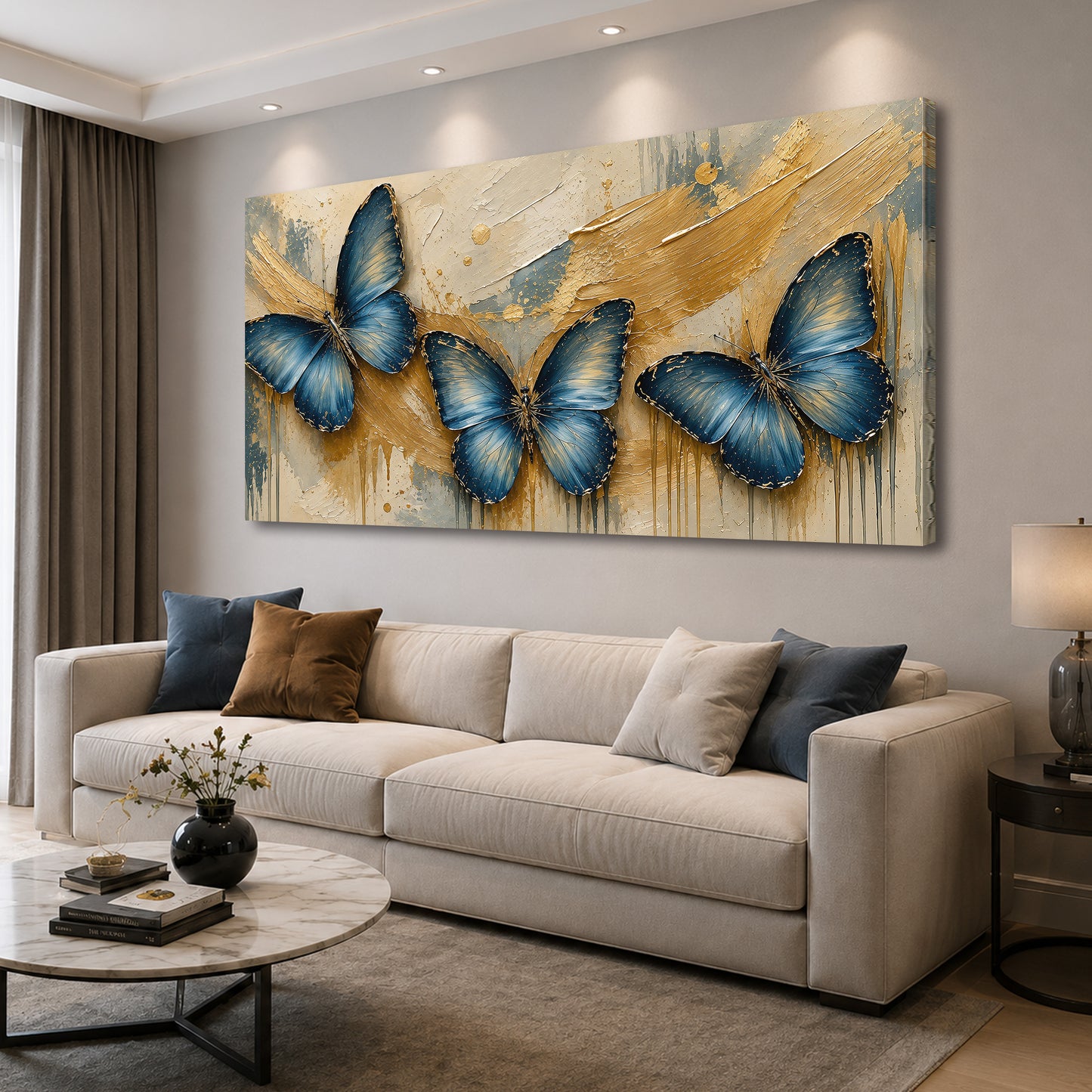 Golden Blue Butterflies