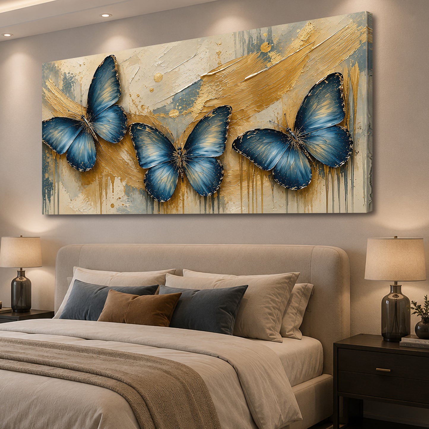 Golden Blue Butterflies