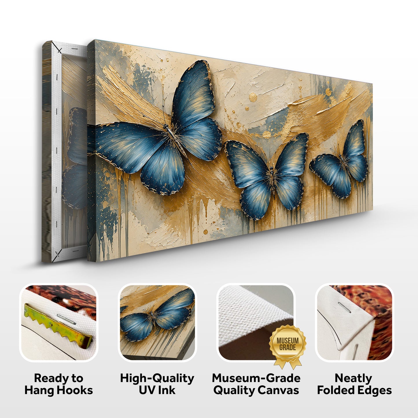 Golden Blue Butterflies