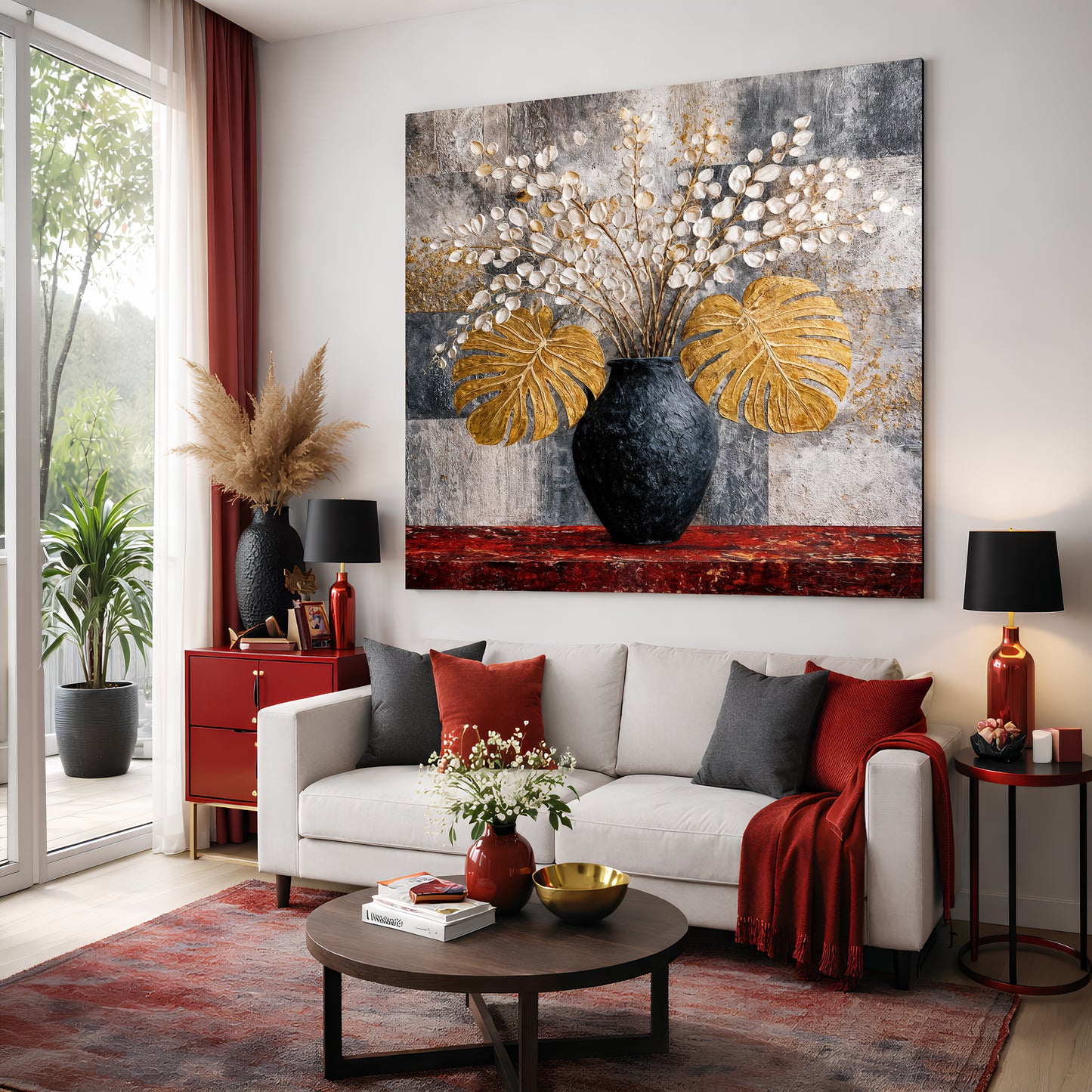 Golden Botanical Arrangement