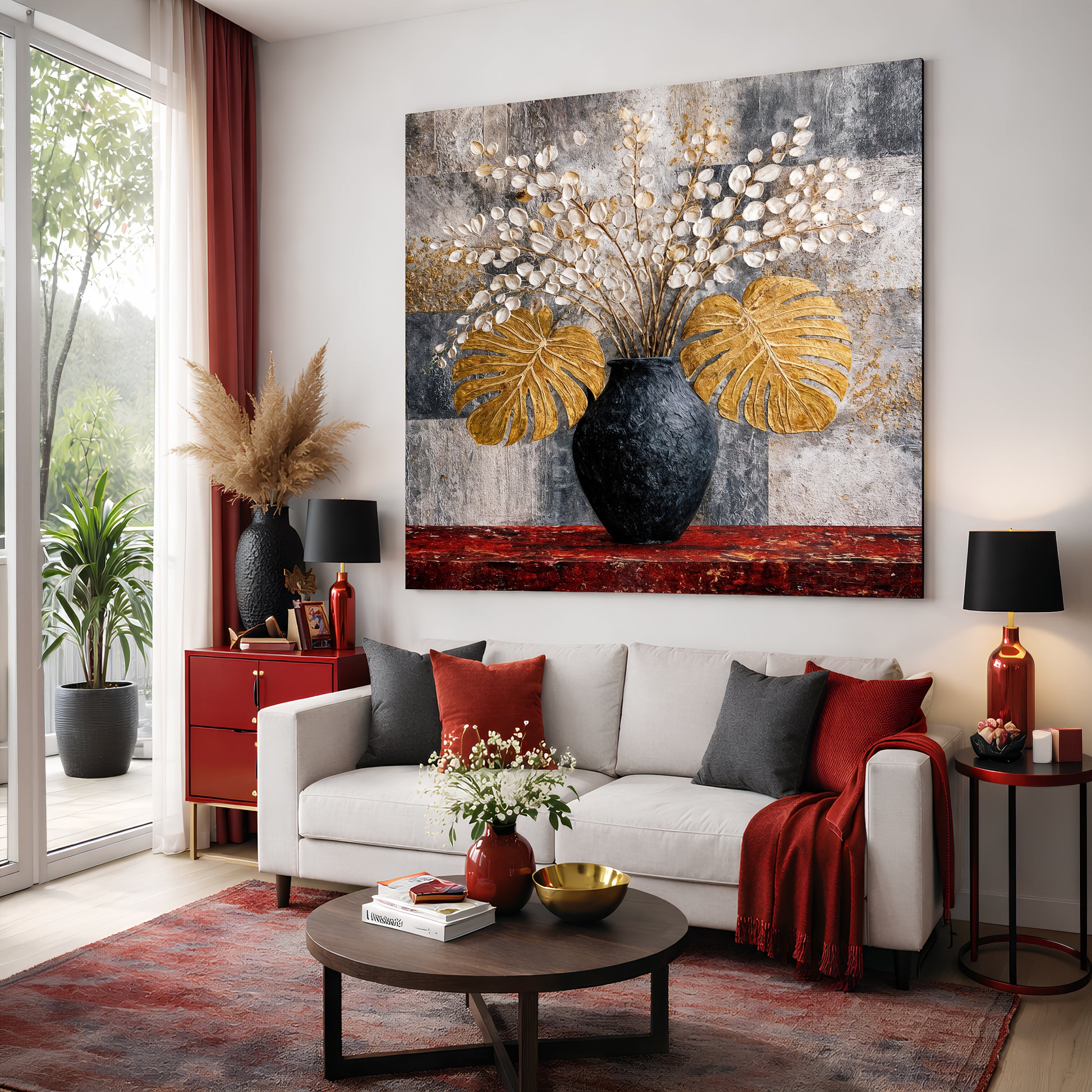 Golden Botanical Arrangement