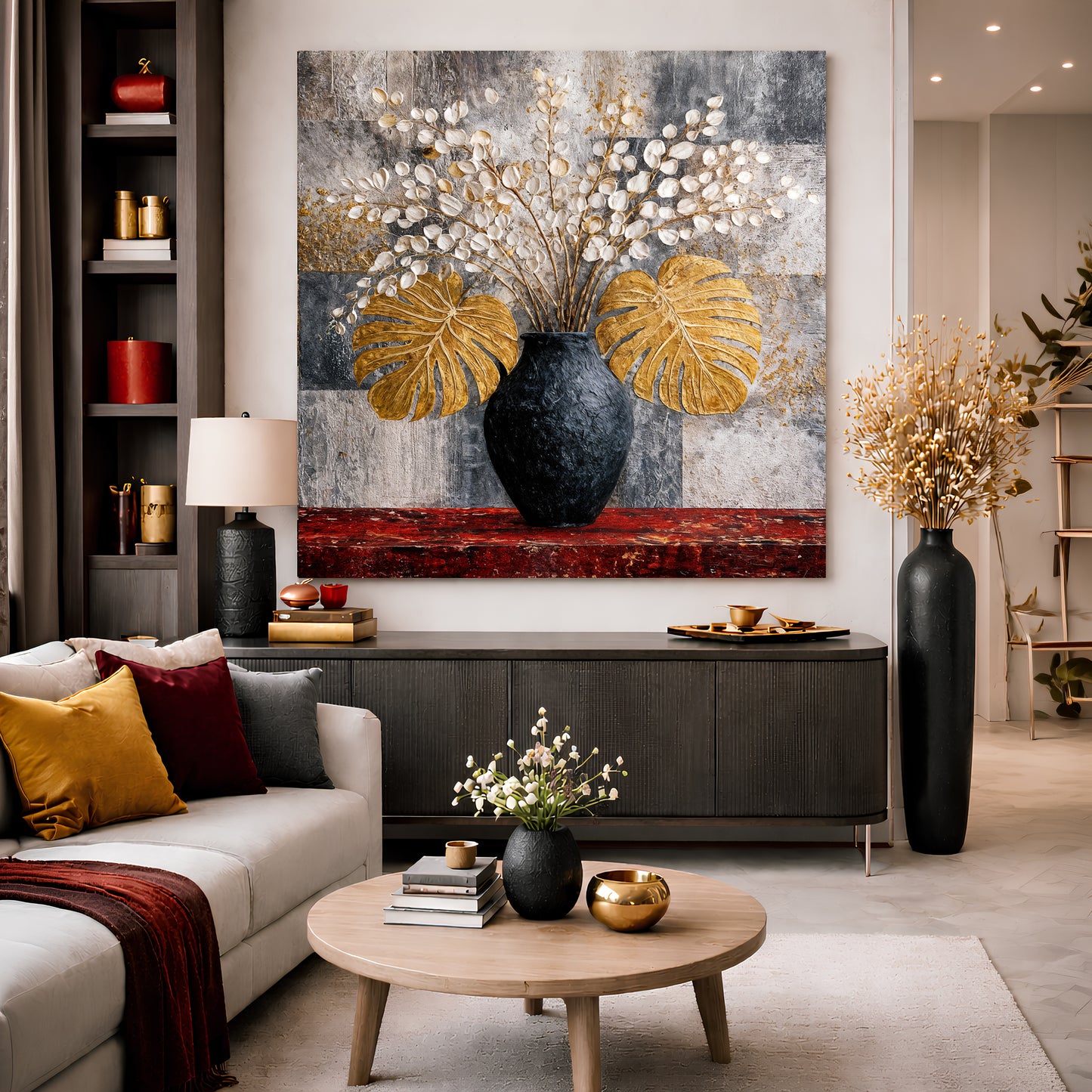 Golden Botanical Arrangement