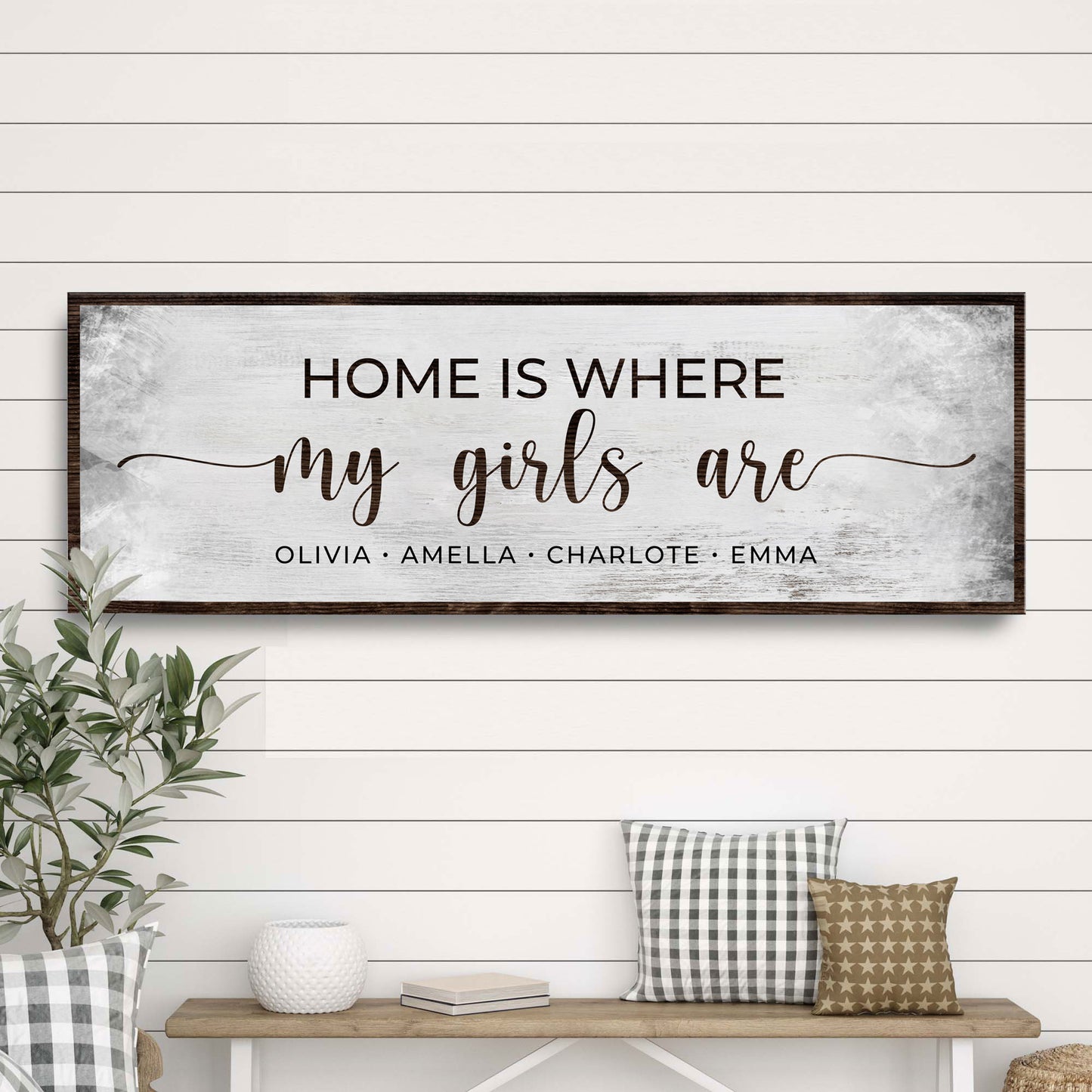 Home Is Where My Girls Are Sign II Style 2 - Image by Tailored Canvases