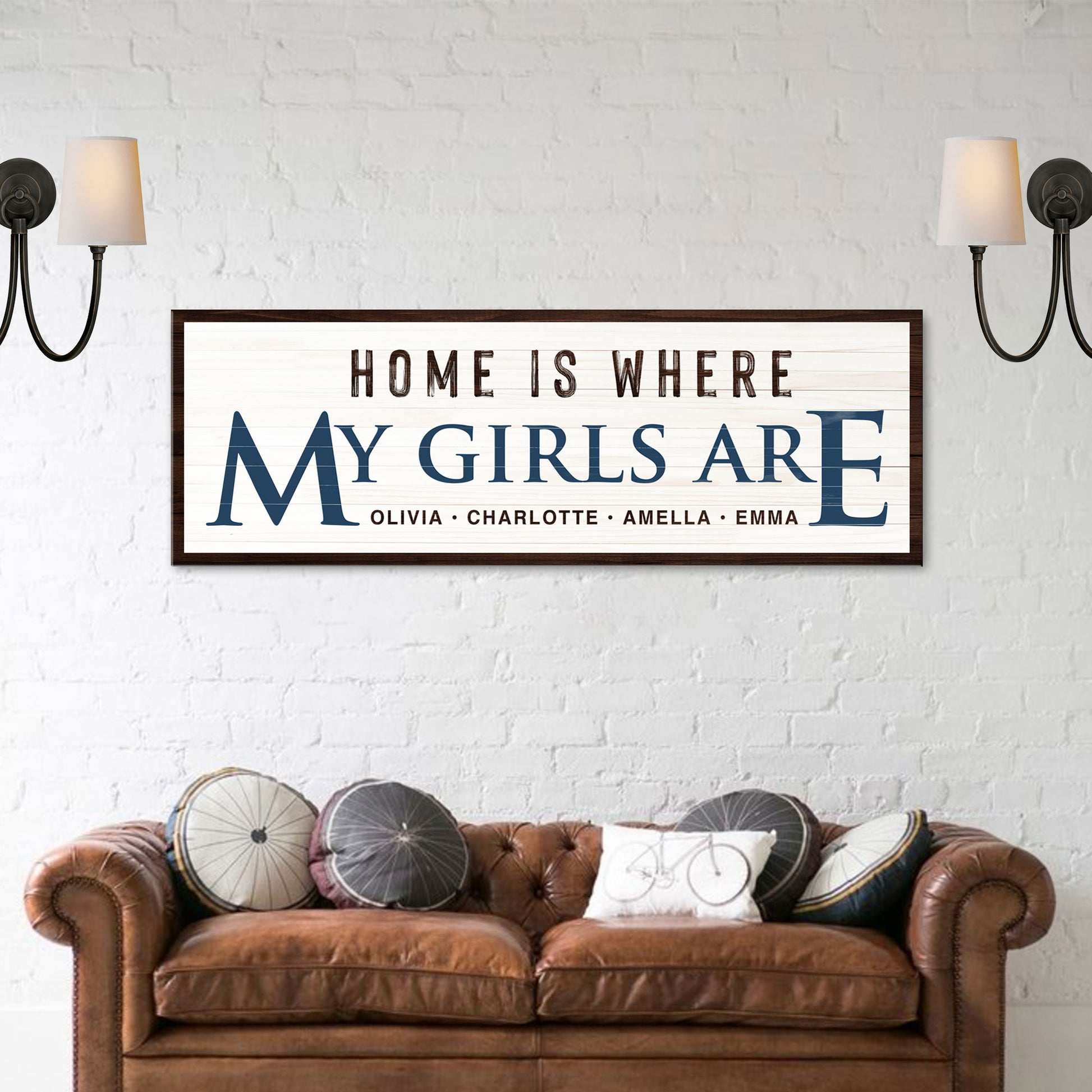 Home Is Where My Girls Are Sign III Style 2 - Image by Tailored Canvases