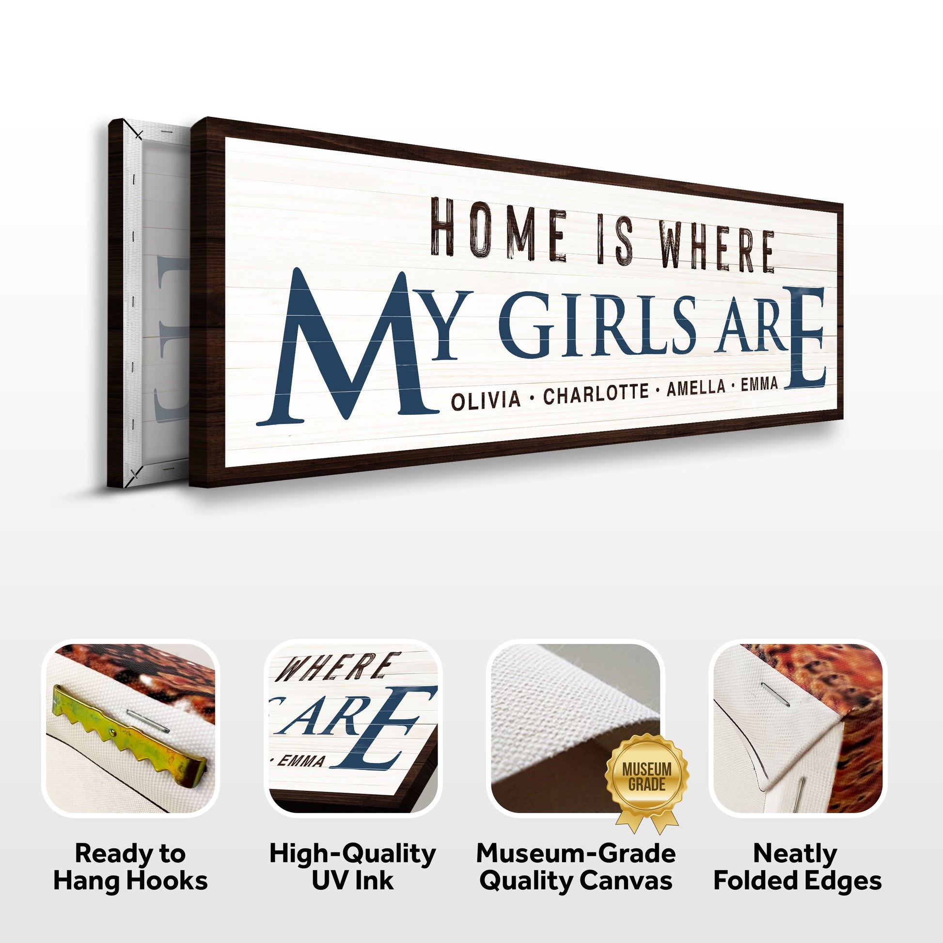 Home Is Where My Girls Are Sign III Specs - Image by Tailored Canvases
