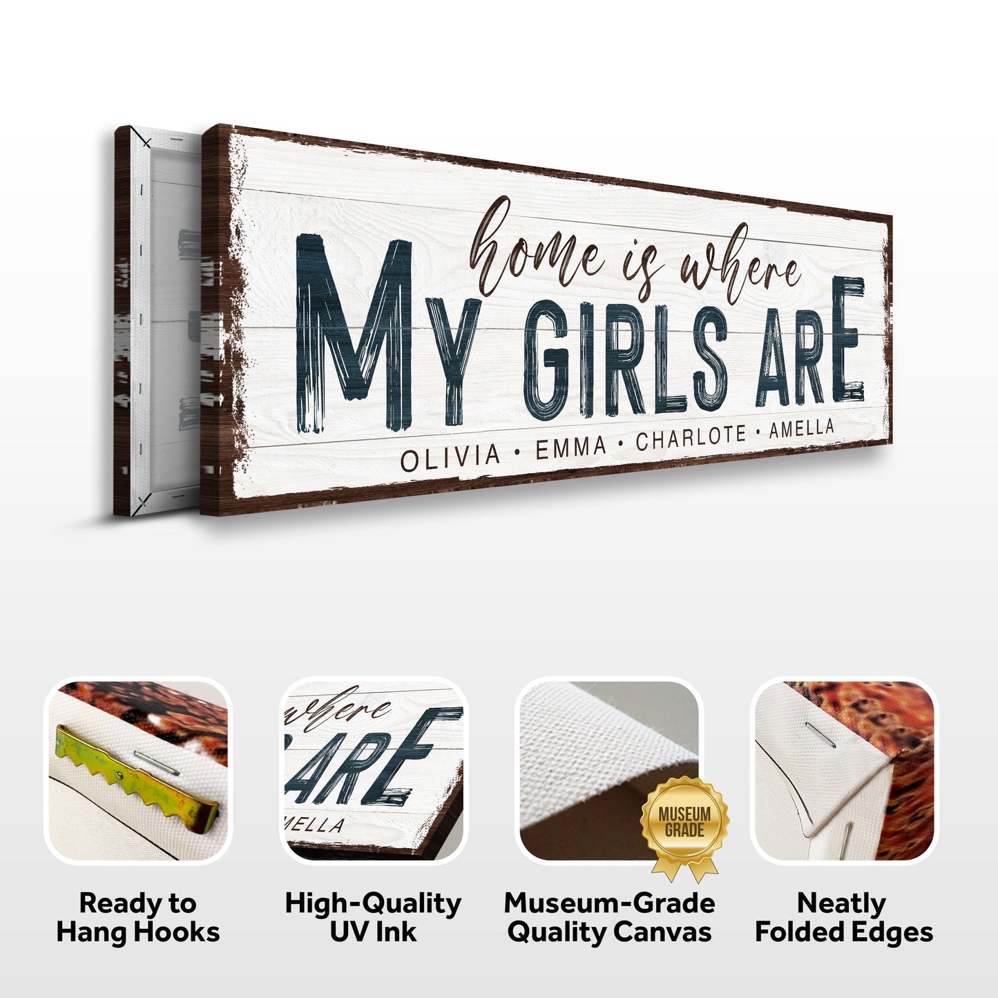 Home Is Where My Girls Are Sign Specs - Image by Tailored Canvases