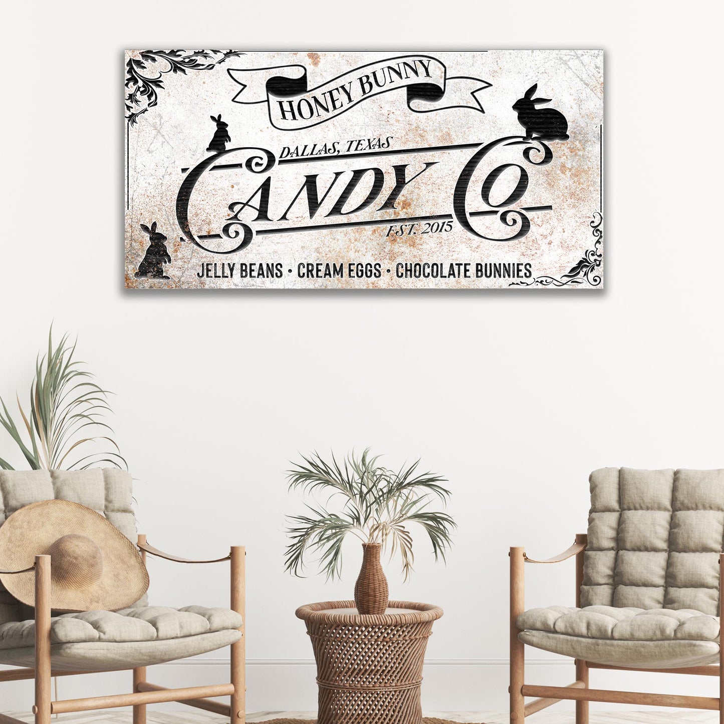Honey Bunny Candy Company Sign Style 1 - Image by Tailored Canvases