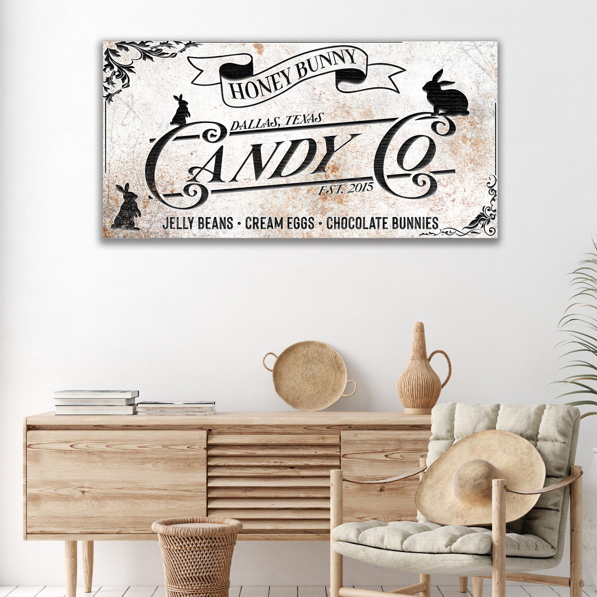 Honey Bunny Candy Company Sign Style 2 - Image by Tailored Canvases