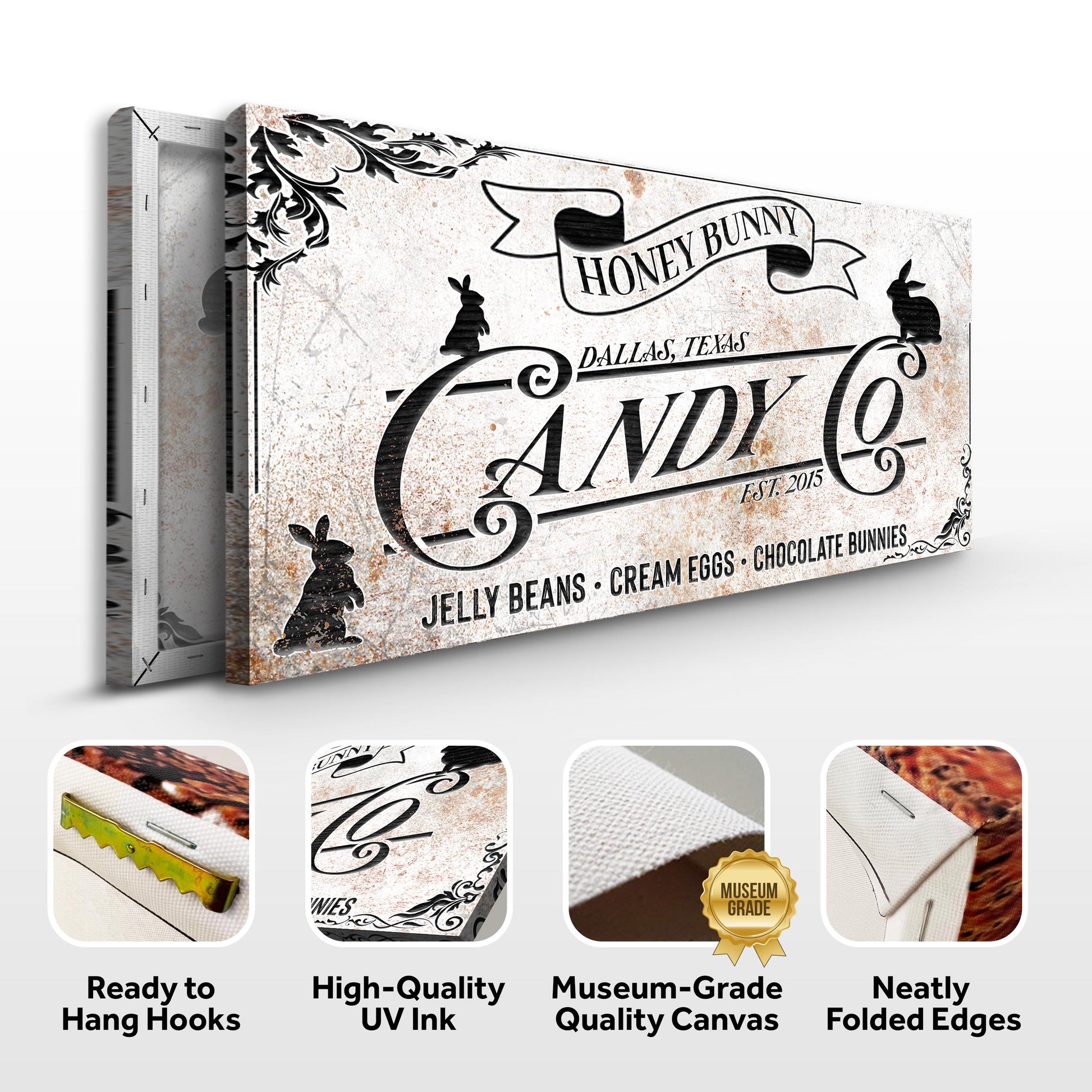 Honey Bunny Candy Company Sign Specs - Image by Tailored Canvases