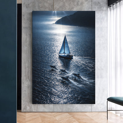 Horizon Sail with Dolphins