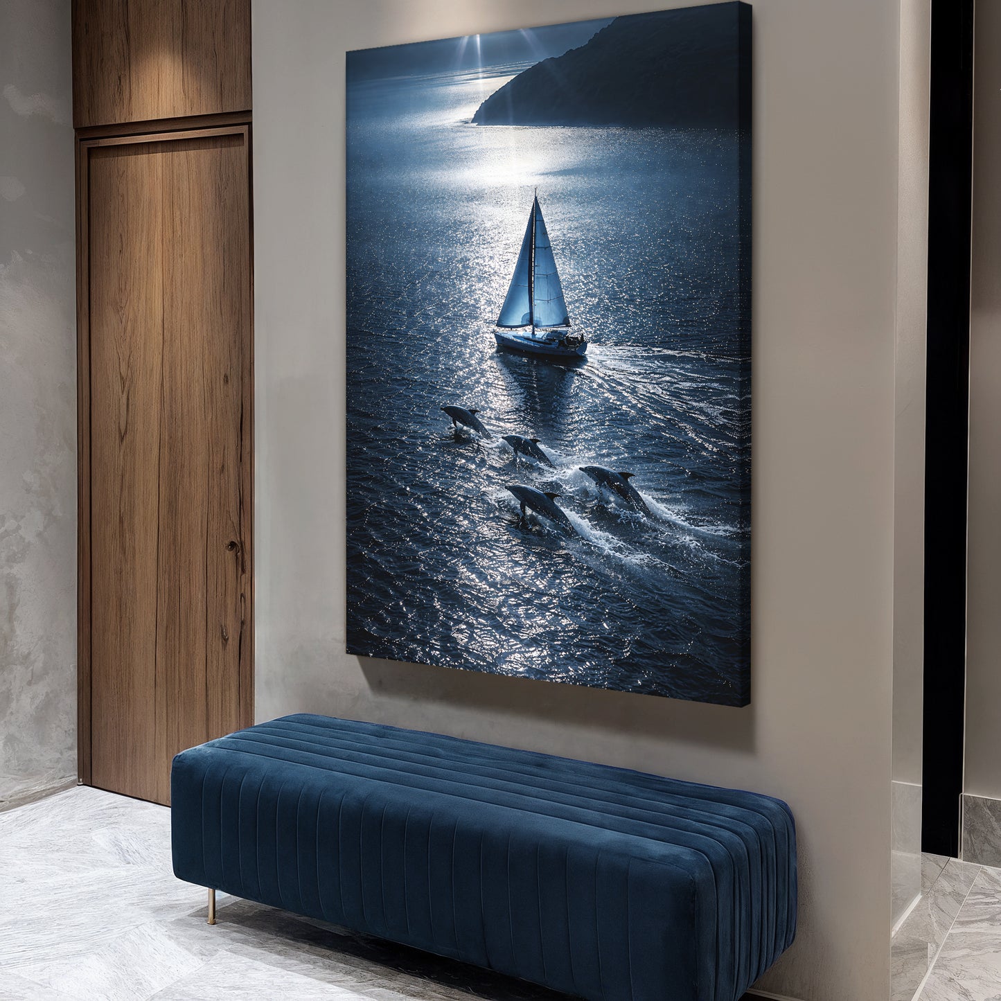 Horizon Sail with Dolphins